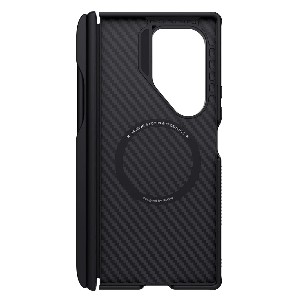 Coque MagSafe pour Samsung Galaxy Z Fold7 F966, Nillkin, Synthetic Fiber Pro avec support pour S-Pen, Noire