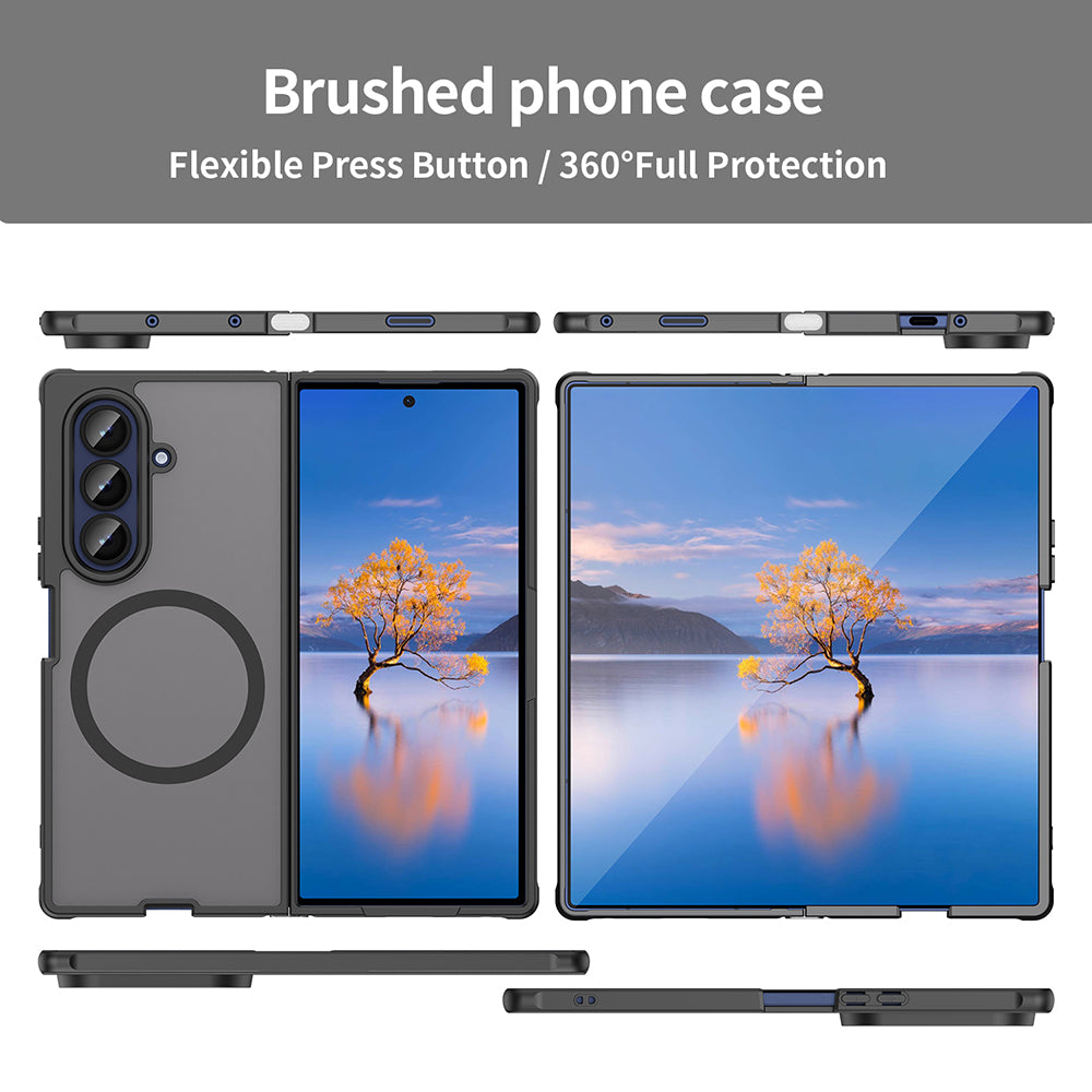 Coque MagSafe pour Samsung Galaxy Z Fold7 F966, Techsuit, HaloFrost II, Noire