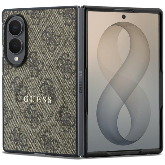 Coque MagSafe pour Samsung Galaxy Z Fold8 F971, Guess, 4G Leather Classic, Marron