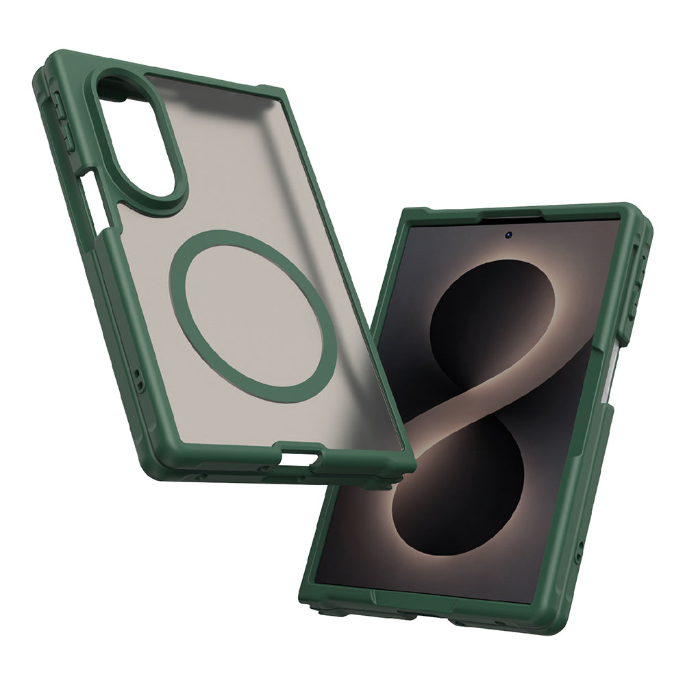 Coque MagSafe pour Samsung Galaxy Z Fold8 F971, Techsuit, HaloFrost II, Vert