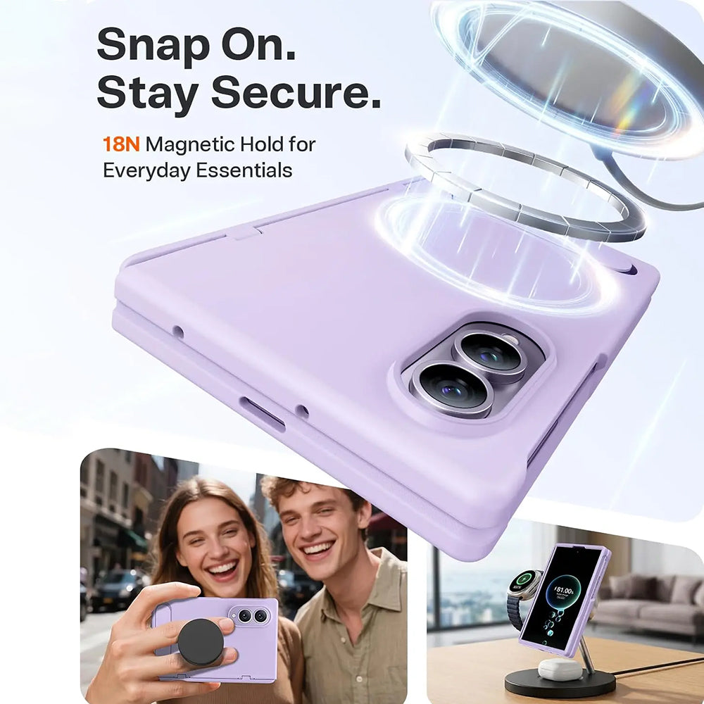 MagSafe Case for Samsung Galaxy Z Fold8 F971, Torras, Ostand L1 Guardian, Light Purple