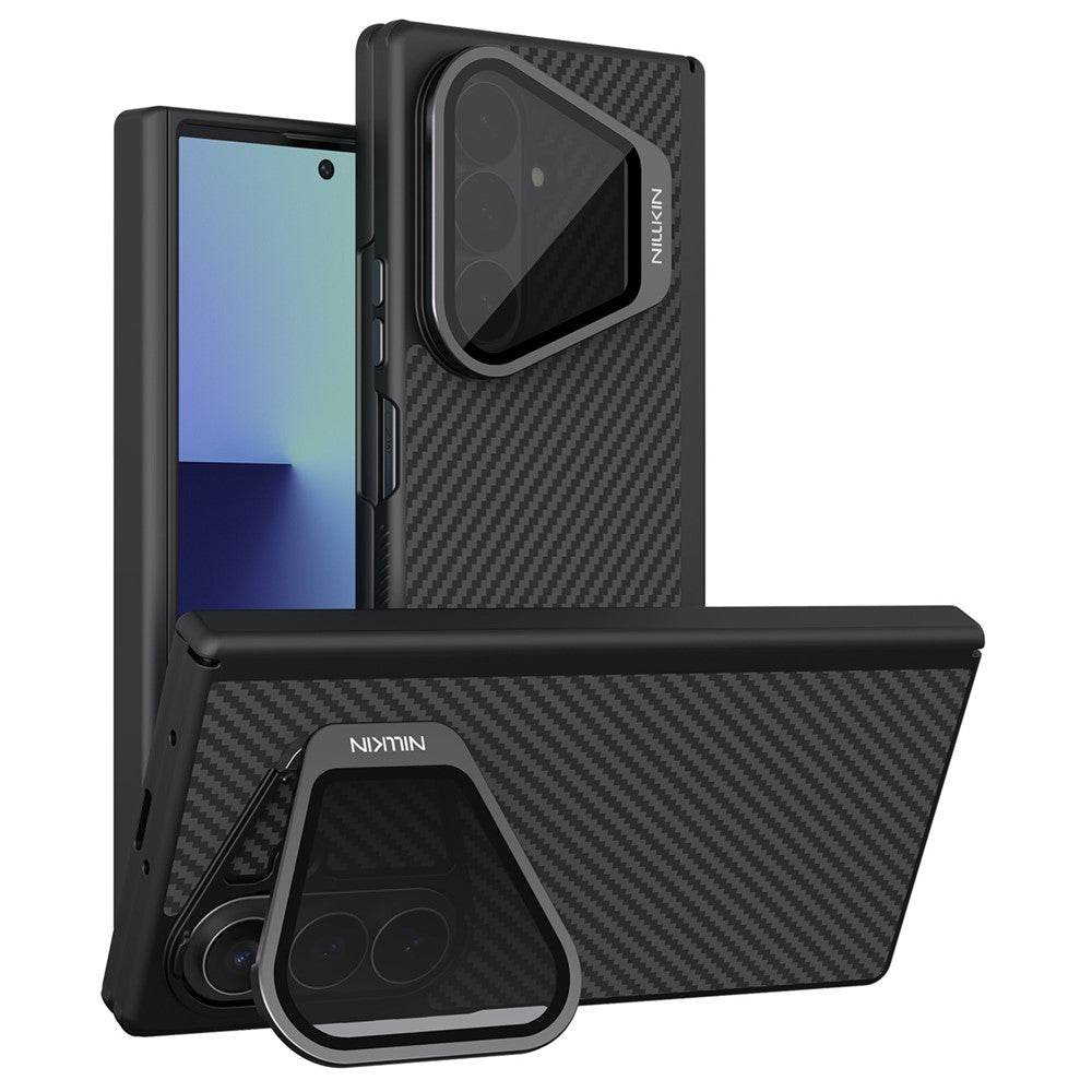 Coque MagSafe pour Samsung Galaxy Z Fold8 Ultra F976, Nillkin, CarboProp avec protection d'objectif noire transparente, noire