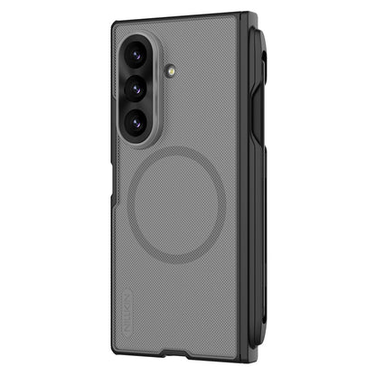 Coque MagSafe pour Samsung Galaxy Z Fold8 Ultra F976, Nillkin, Super Frosted Shield avec porte-stylo, Noir Transparent