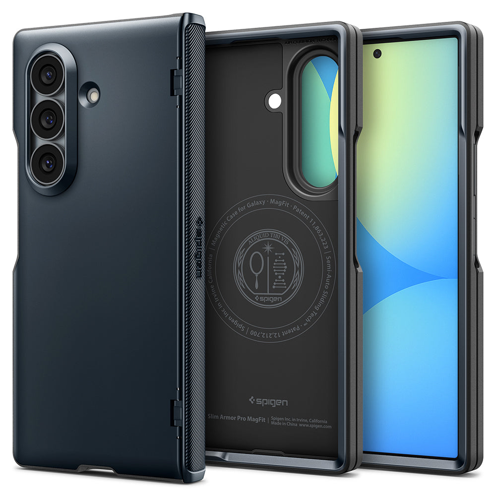 Coque MagSafe pour Samsung Galaxy Z Fold8 Ultra F976, Spigen, Slim Armor Pro, Bleue ACS11509