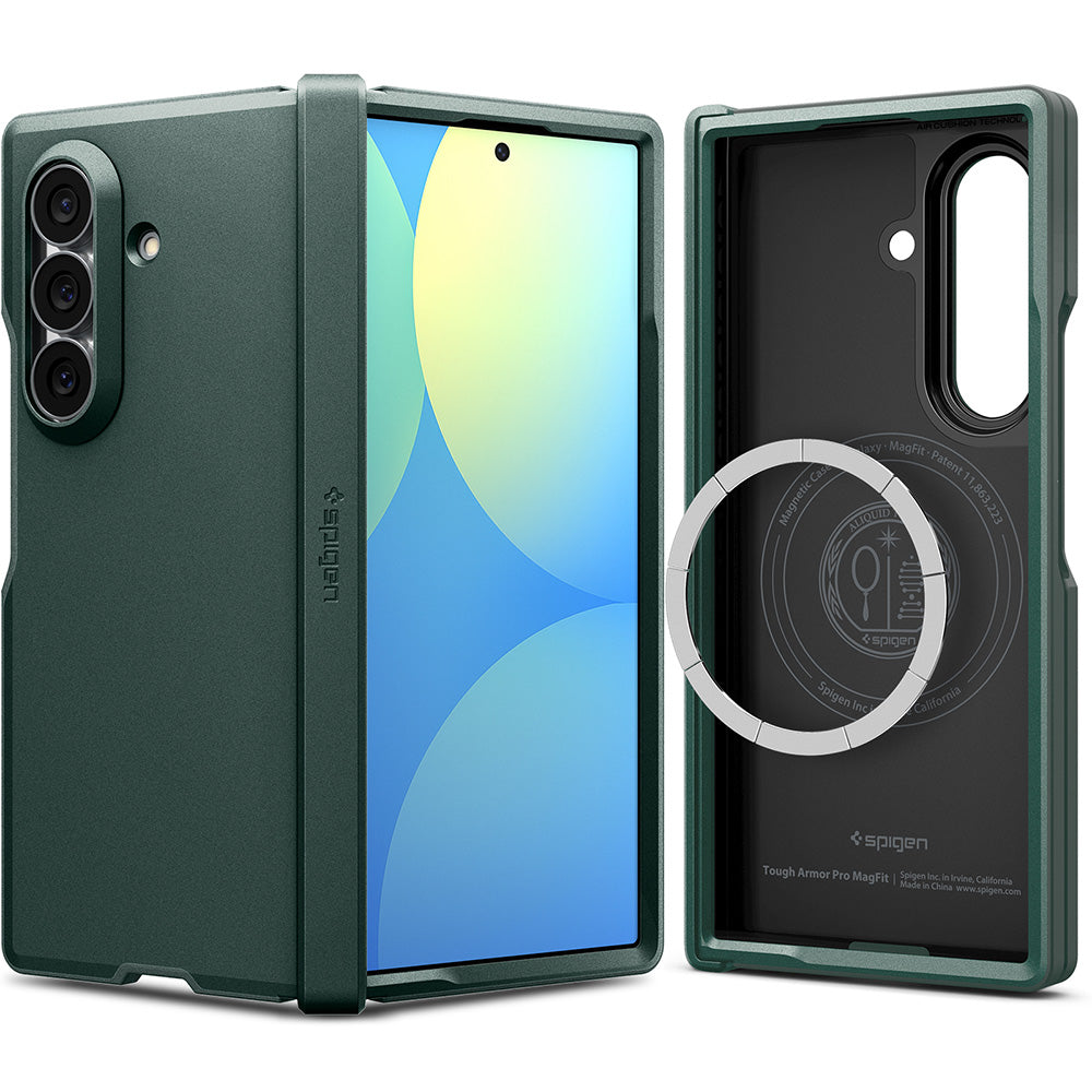 Coque MagSafe pour Samsung Galaxy Z Fold8 Ultra F976, Spigen, Tough Armor Pro, Vert ACS11851