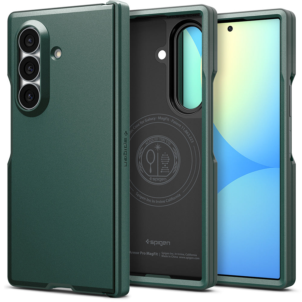 Coque MagSafe pour Samsung Galaxy Z Fold8 Ultra F976, Spigen, Tough Armor Pro, Vert ACS11851