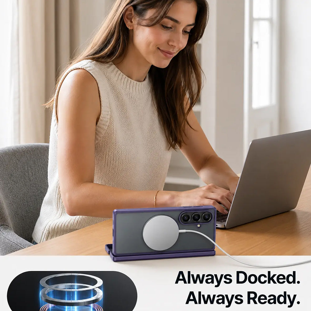 Coque MagSafe pour Samsung Galaxy Z Fold8 Ultra F976, Torras, Guardian, Violet Foncé