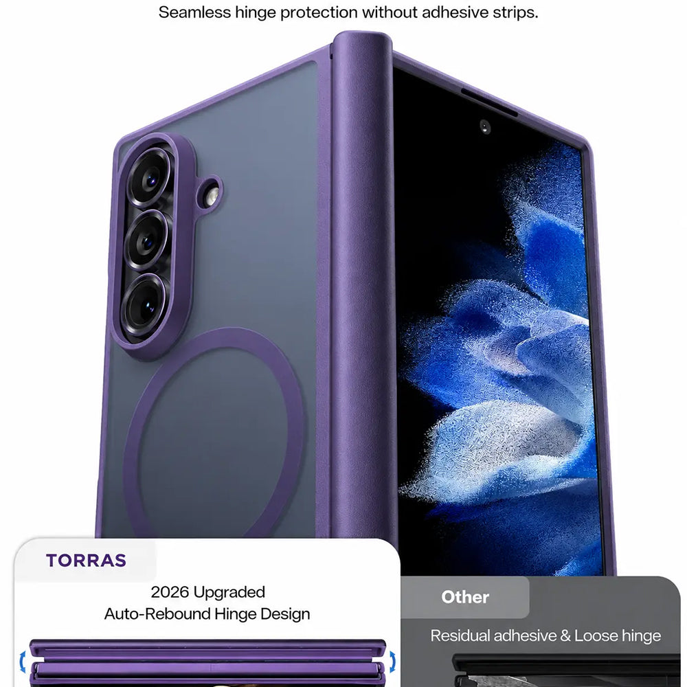 Coque MagSafe pour Samsung Galaxy Z Fold8 Ultra F976, Torras, Guardian, Violet Foncé