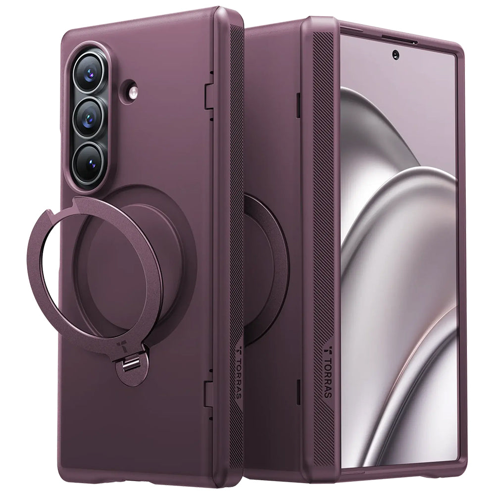 Coque MagSafe pour Samsung Galaxy Z Fold8 Ultra F976, Torras, Ostand Q3 Spin, Violet