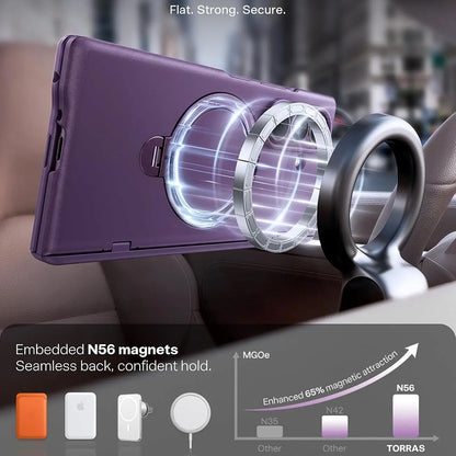 Coque MagSafe pour Samsung Galaxy Z Fold8 Ultra F976, Torras, Ostand Q3 Spin, Violet