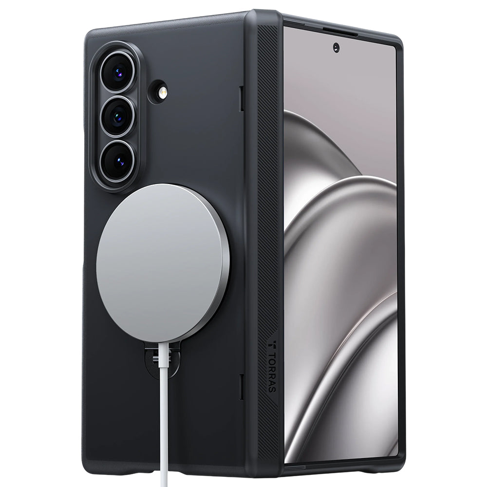 Coque MagSafe pour Samsung Galaxy Z Fold8 Ultra F976, Torras, Ostand Q3 Spin, Noire