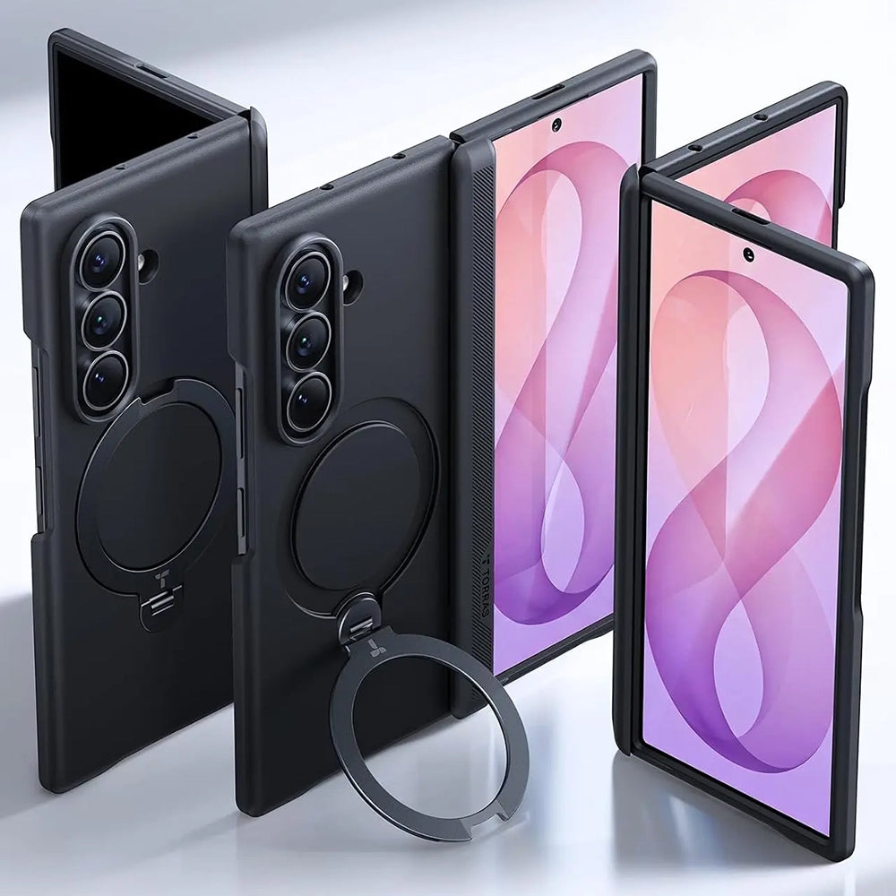 Coque MagSafe pour Samsung Galaxy Z Fold8 Ultra F976, Torras, Ostand Q3 Spin, Noire