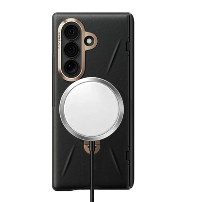 Coque MagSafe pour Samsung Galaxy Z Fold8 Ultra F976, Torras, Cuir QPRO, Noire