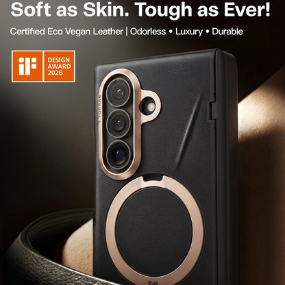 Coque MagSafe pour Samsung Galaxy Z Fold8 Ultra F976, Torras, Cuir QPRO, Noire