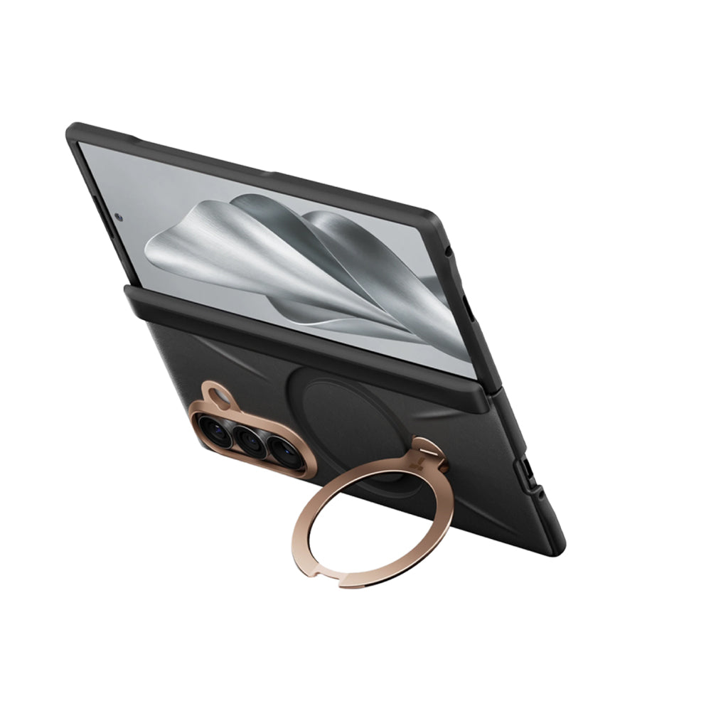 Coque MagSafe pour Samsung Galaxy Z Fold8 Ultra F976, Torras, Cuir QPRO, Noire