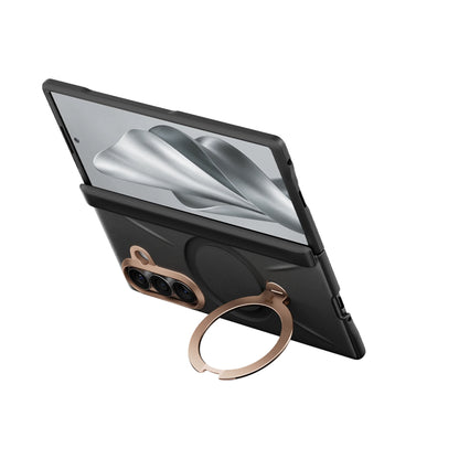Coque MagSafe pour Samsung Galaxy Z Fold8 Ultra F976, Torras, Cuir QPRO, Noire