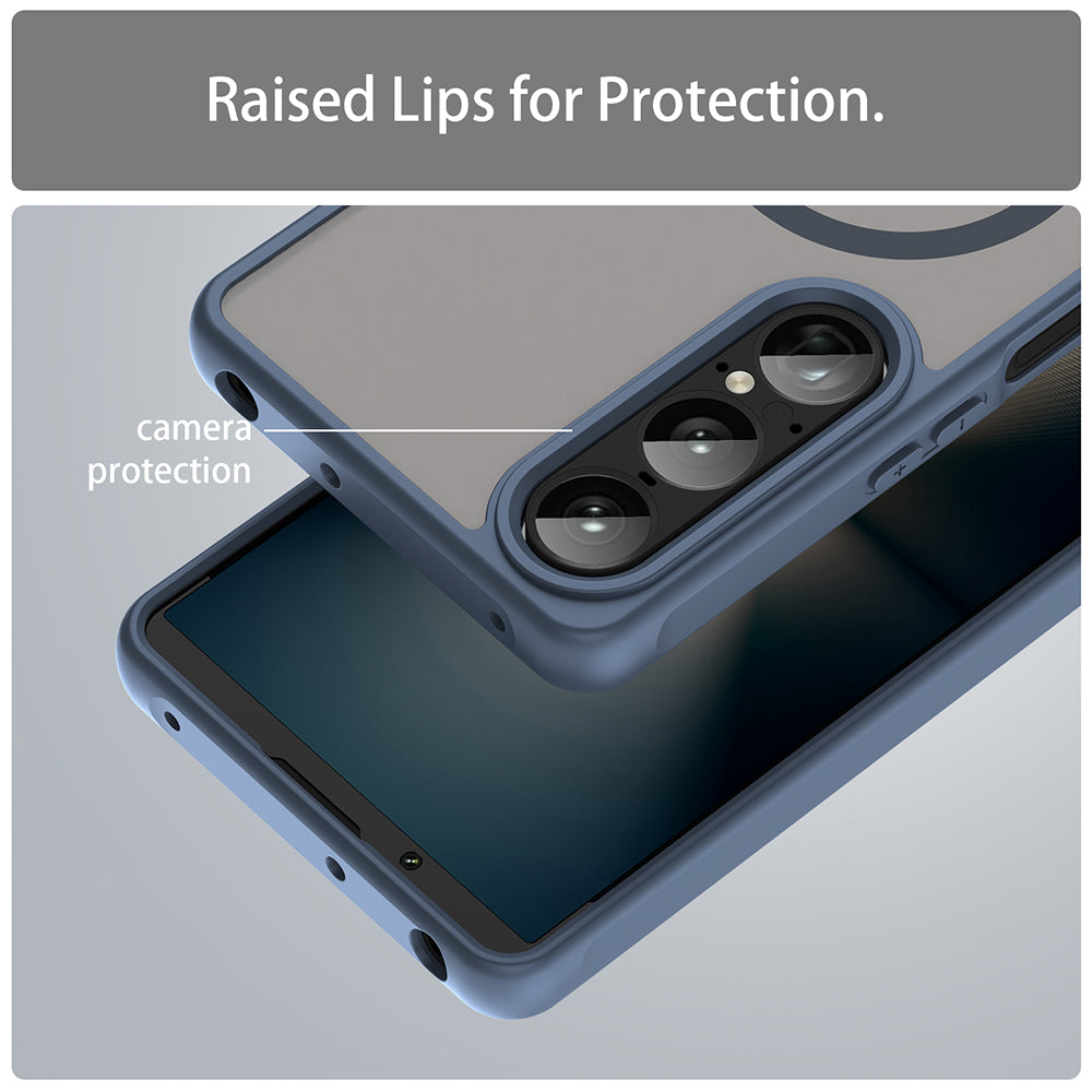 Coque MagSafe pour Sony Xperia 1 VIII, Techsuit, HaloFrost II, Bleu marine