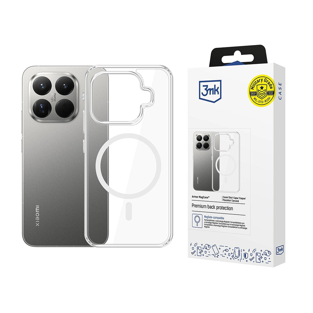 Coque MagSafe pour Xiaomi 15T Pro, 3MK, Armor MagCase, Transparente