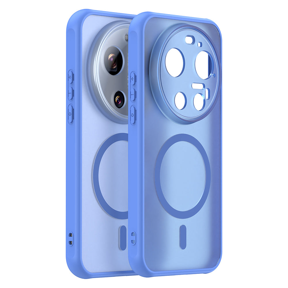 Coque MagSafe pour Xiaomi 17 Ultra, Techsuit, HaloFrost II, Bleue