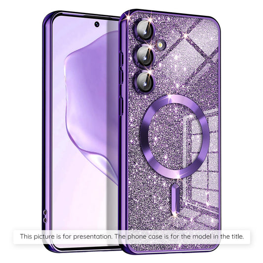 Coque MagSafe pour Xiaomi 17T Pro, Techsuit, Luxury Glitter, Violet Foncé