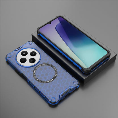Coque MagSafe pour Xiaomi Poco C75 / Redmi 14C, Techsuit, HoneyComb Shield, Bleue