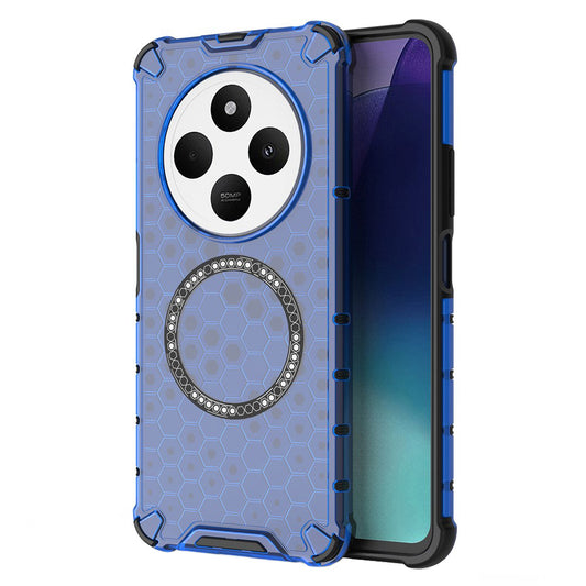 Coque MagSafe pour Xiaomi Poco C75 / Redmi 14C, Techsuit, HoneyComb Shield, Bleue