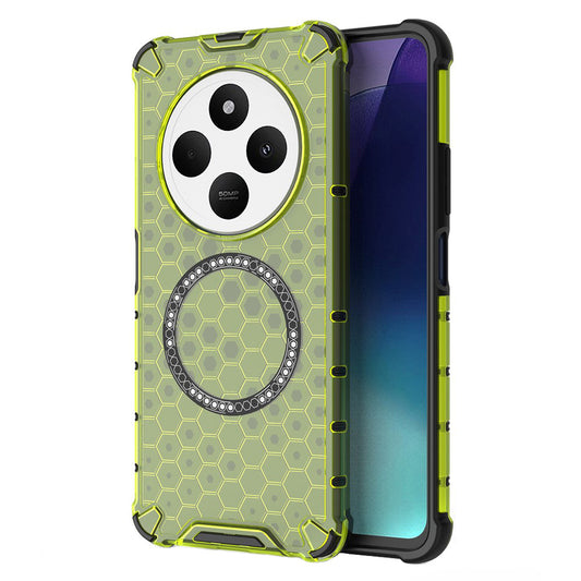 Coque MagSafe pour Xiaomi Poco C75 / Redmi 14C, Techsuit, HoneyComb Shield, Vert