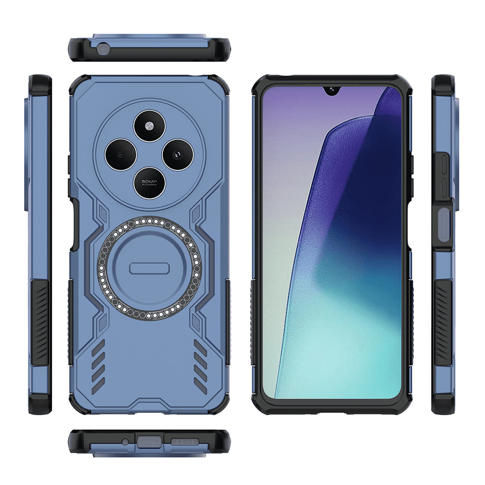 Coque MagSafe pour Xiaomi Poco C75 / Redmi 14C, Techsuit, ArmorMag, Bleue