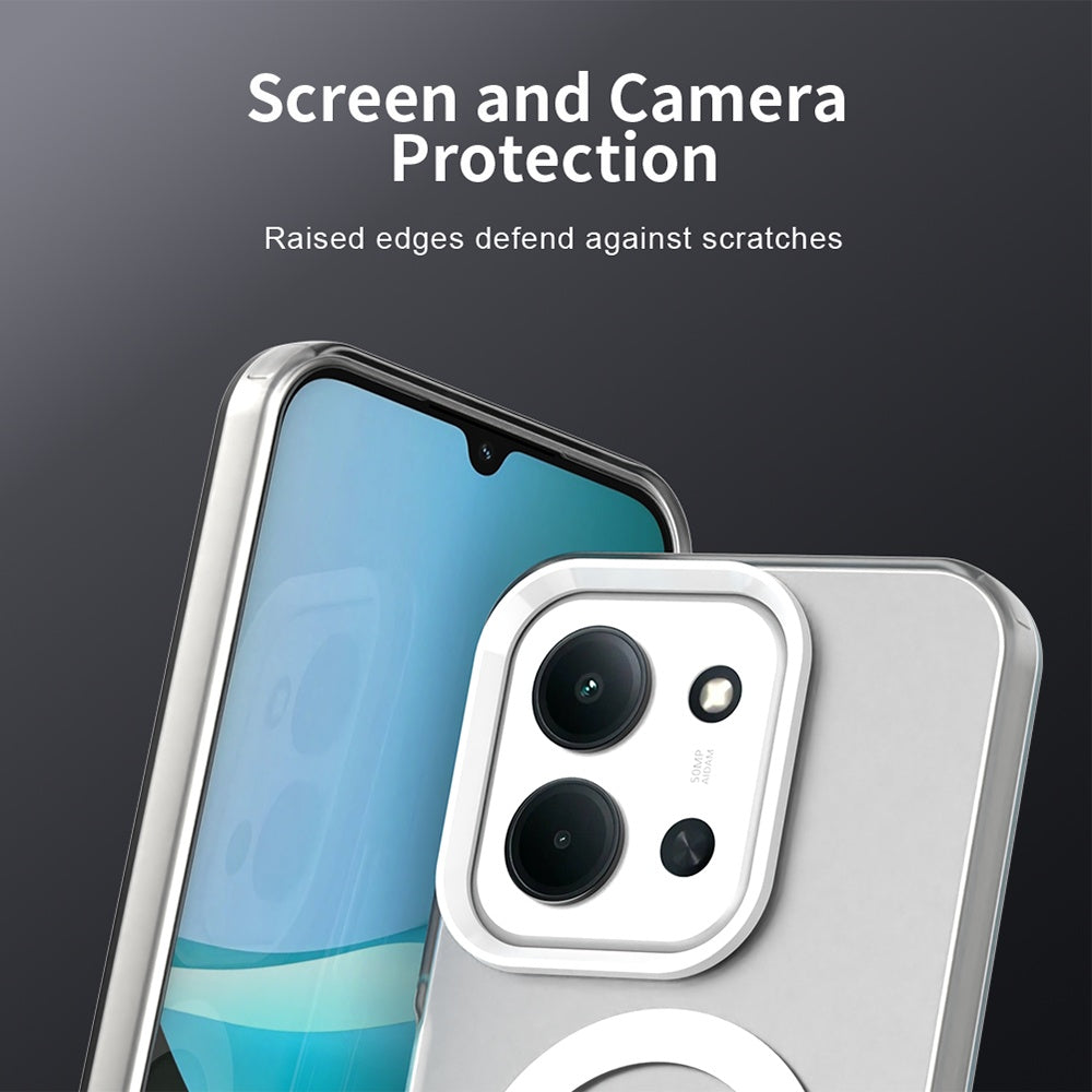 Coque MagSafe pour Xiaomi Poco C85 4G / Redmi 15C 5G / 15C 4G, Techsuit, CandyCase, Blanche