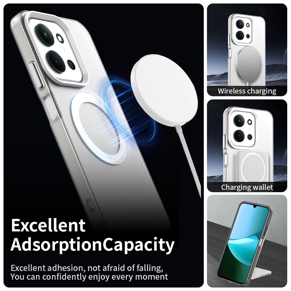 Coque MagSafe pour Xiaomi Poco C85 4G / Redmi 15C 5G / 15C 4G, Techsuit, CandyCase, Blanche