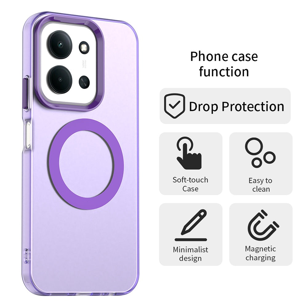 Coque MagSafe pour Xiaomi Poco C85 4G / Redmi 15C 5G / 15C 4G, Techsuit, CandyCase, Violet