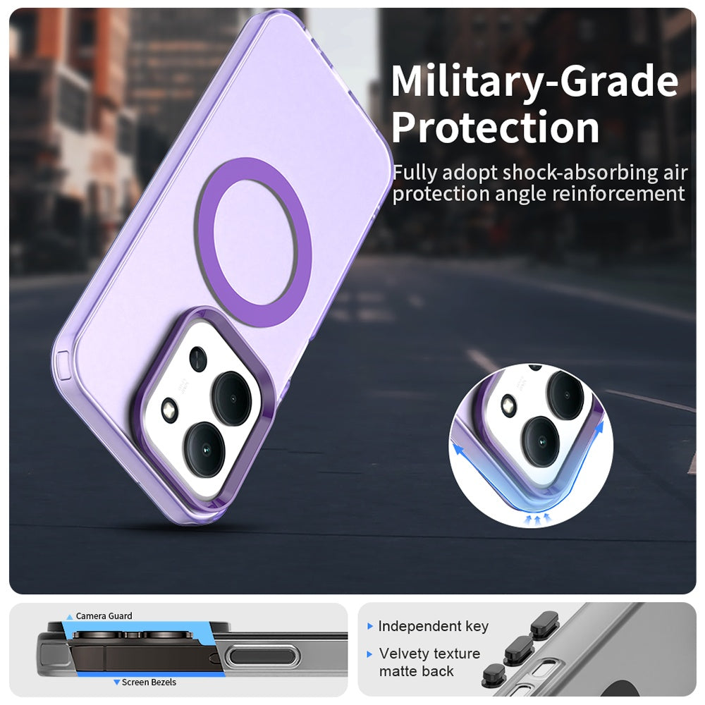 Coque MagSafe pour Xiaomi Poco C85 4G / Redmi 15C 5G / 15C 4G, Techsuit, CandyCase, Violet