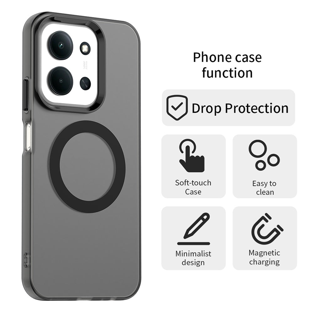 Coque MagSafe pour Xiaomi Poco C85 4G / Redmi 15C 5G / 15C 4G, Techsuit, CandyCase, Noire
