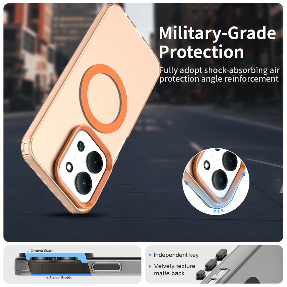 Coque MagSafe pour Xiaomi Poco C85 4G / Redmi 15C 5G / 15C 4G, Techsuit, CandyCase, Orange