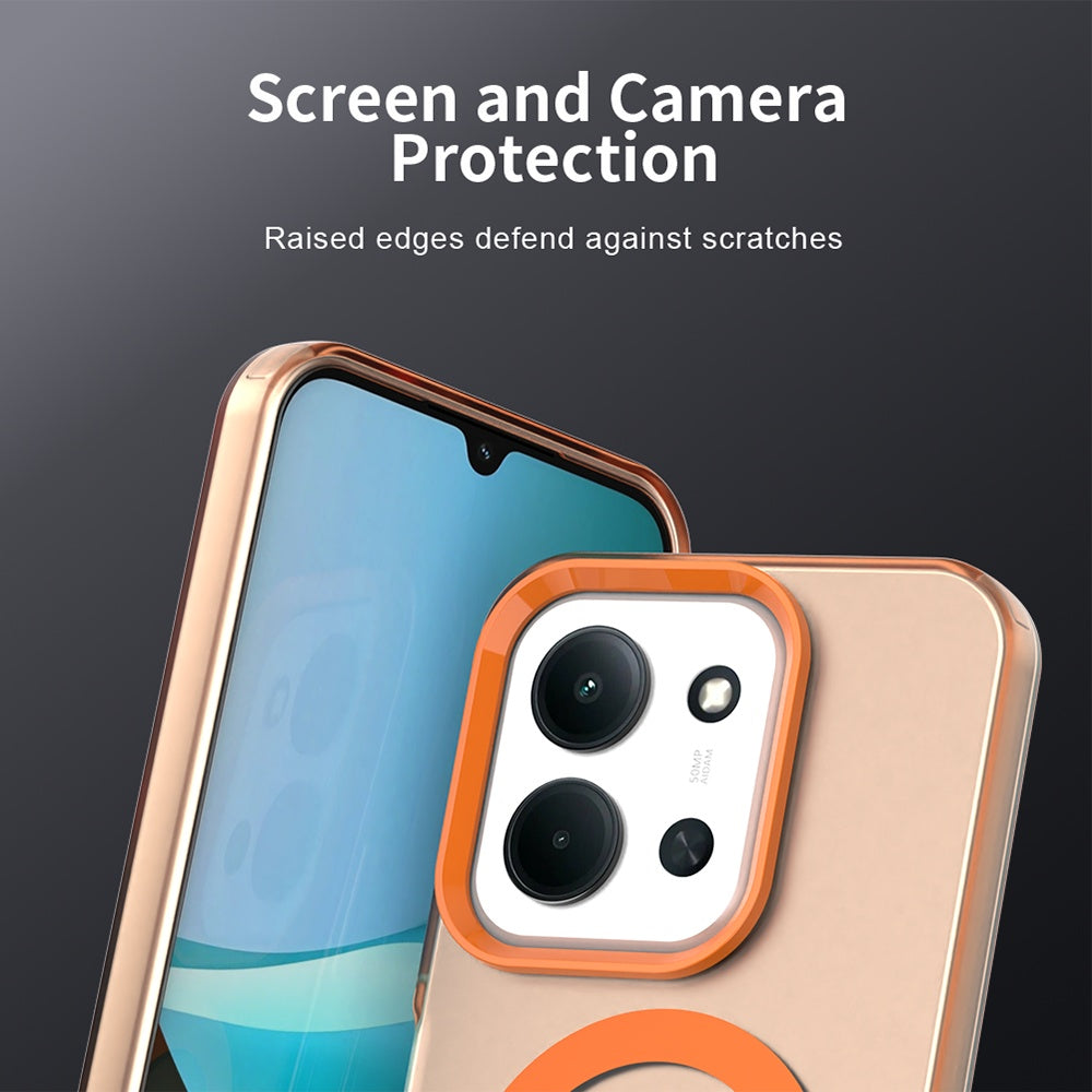 Coque MagSafe pour Xiaomi Poco C85 4G / Redmi 15C 5G / 15C 4G, Techsuit, CandyCase, Orange