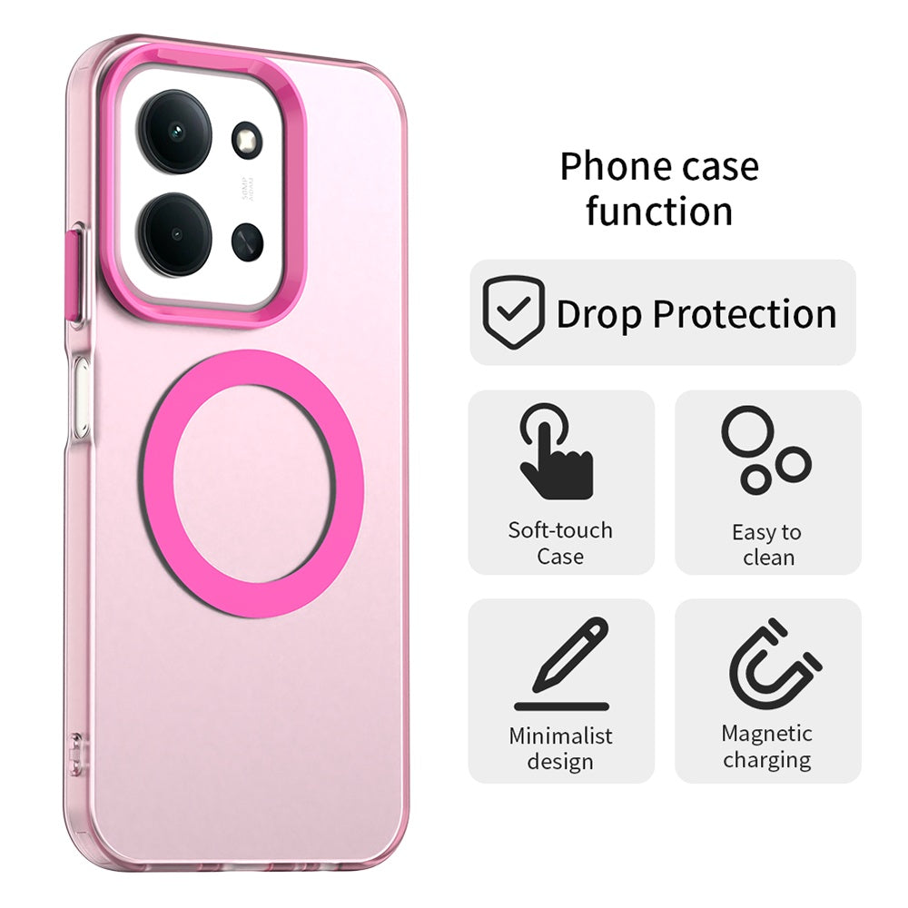 Coque MagSafe pour Xiaomi Poco C85 4G / Redmi 15C 5G / 15C 4G, Techsuit, CandyCase, Rose