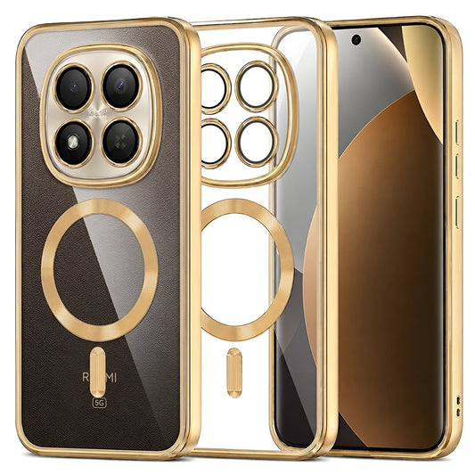 Coque MagSafe pour Xiaomi Poco M8 Pro / Redmi Note 15 Pro+ 5G, Techsuit, Luxury Crystal, Dorée