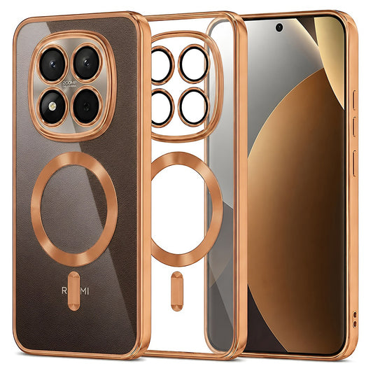 Coque MagSafe pour Xiaomi Poco M8 Pro / Redmi Note 15 Pro+ 5G, Techsuit, Luxury Crystal, Orange