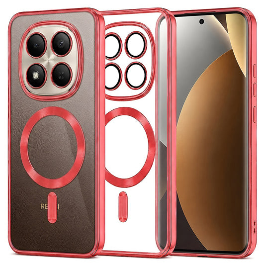 Coque MagSafe pour Xiaomi Poco M8 Pro / Redmi Note 15 Pro+ 5G, Techsuit, Luxury Crystal, Rouge