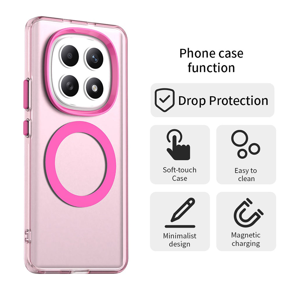 Housse MagSafe pour Xiaomi Poco M8 / Redmi Note 15 5G / Note 15 4G, Techsuit, CandyCase, Rose.