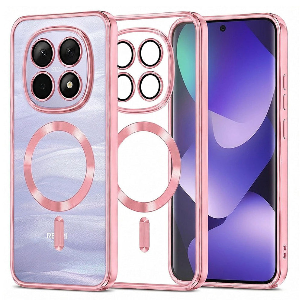 Coque MagSafe pour Xiaomi Poco M8 / Redmi Note 15 5G / Note 15 4G, Techsuit, Luxury Crystal, Rose
