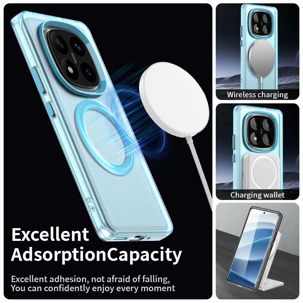 Coque MagSafe pour Xiaomi Poco X7 / Redmi Note 14 Pro 5G, Techsuit, CandyCase, Bleue