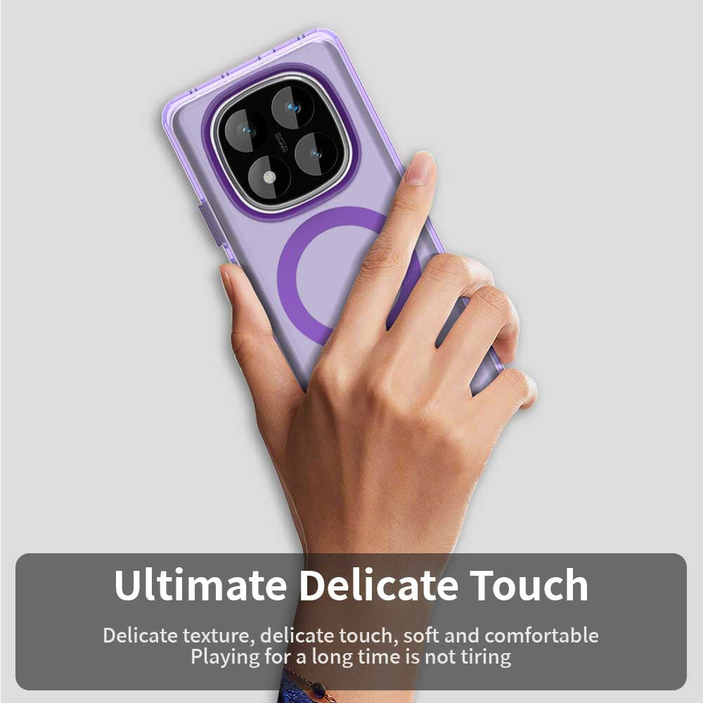 Coque MagSafe pour Xiaomi Poco X7 / Redmi Note 14 Pro 5G, Techsuit, CandyCase, Violet