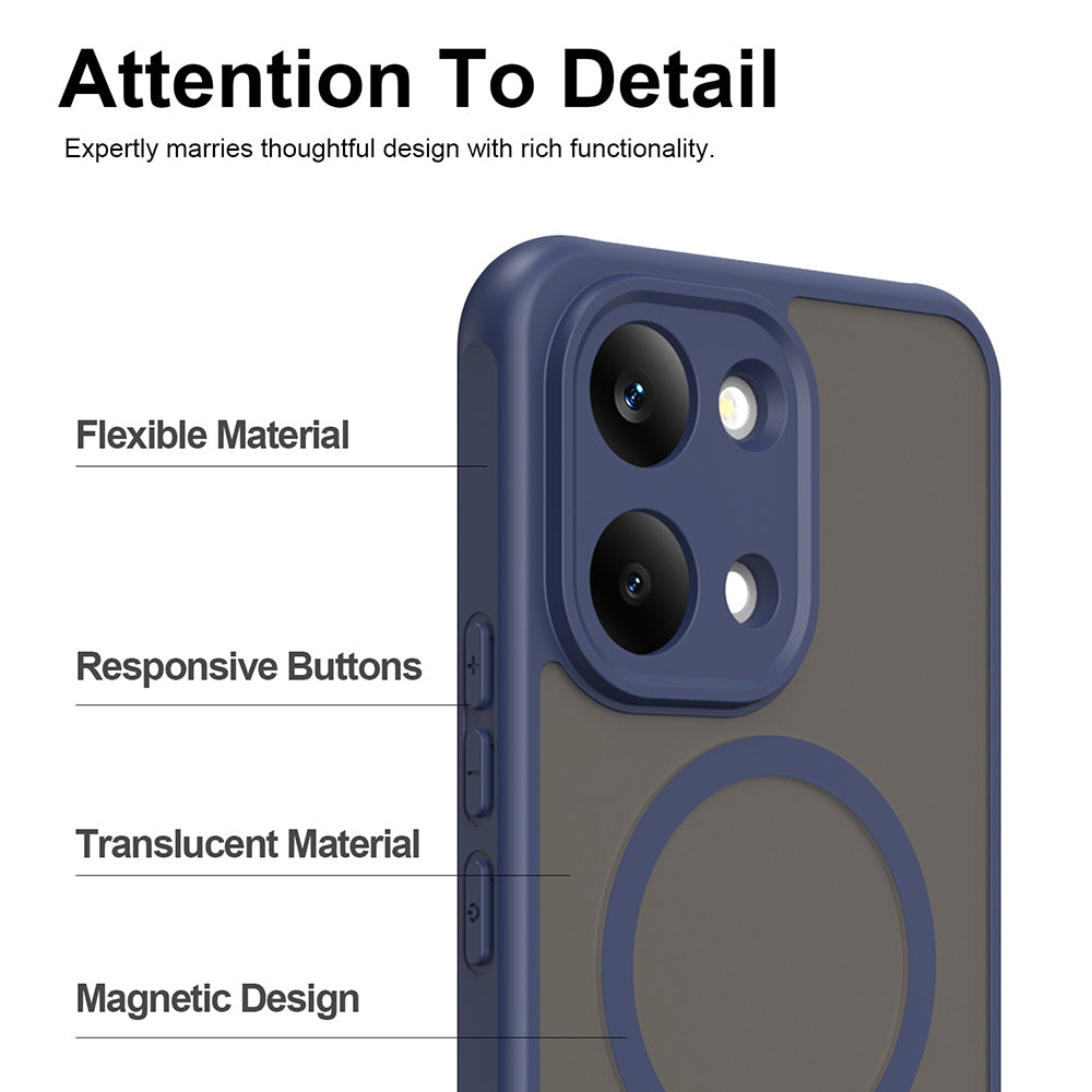 Coque MagSafe pour Xiaomi Poco X8 Pro Max, Techsuit, HaloFrost II, Bleu marine