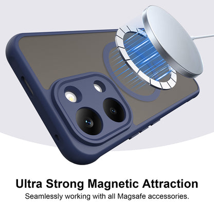 Coque MagSafe pour Xiaomi Poco X8 Pro Max, Techsuit, HaloFrost II, Bleu marine