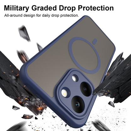 Coque MagSafe pour Xiaomi Poco X8 Pro Max, Techsuit, HaloFrost II, Bleu marine