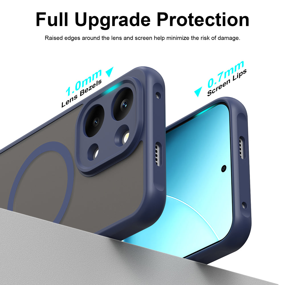 Coque MagSafe pour Xiaomi Poco X8 Pro Max, Techsuit, HaloFrost II, Bleu marine