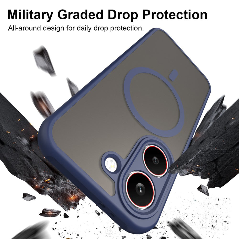 Coque MagSafe pour Xiaomi Poco X8 Pro, Techsuit, HaloFrost II, Bleu marine