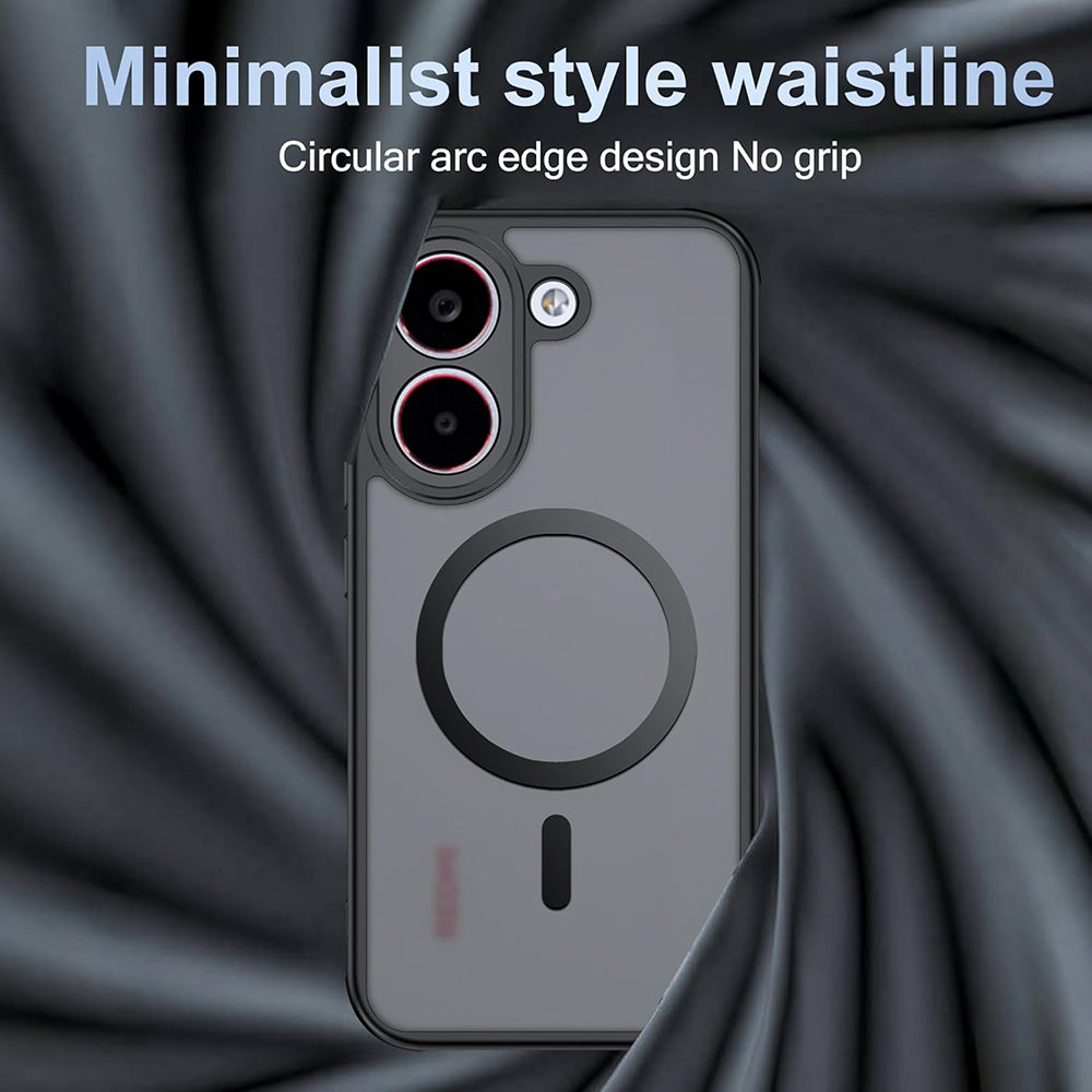 Coque MagSafe pour Xiaomi Poco X8 Pro, Techsuit, PureFrost, Noir Satiné