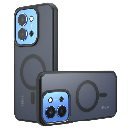 Coque MagSafe pour Xiaomi Redmi 15C 5G / 15C 4G, Techsuit, PureFrost, Noir Satiné